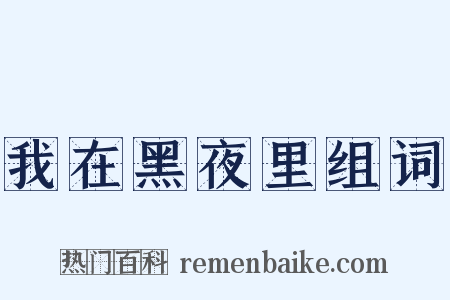 我在黑夜里组词是什么意思的图片